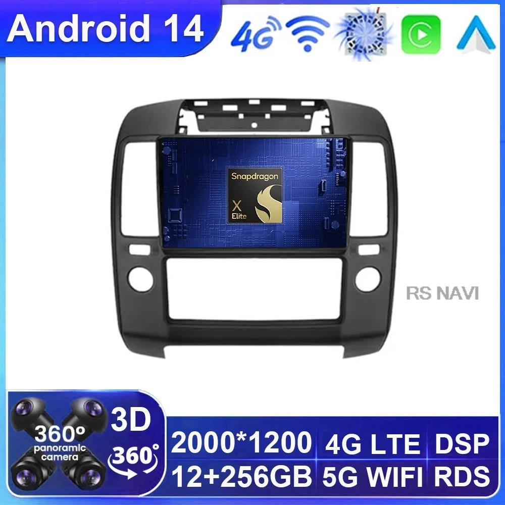 

Автомобильный радиоприемник Android 14 для Nissan Navara 3 D40 2004-2010 DSP BT DVD GPS 2DIN Беспроводной Carplay Auto Viedo Плеер Мультимедиа 4G LTE