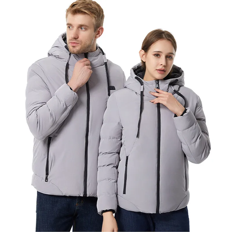 UHYTGF 6XL Big Size Jacket Men\'s Couple Hooded Smart Heating Winter Coat Male Casual Father Parka Overcoat Jaqueta Masculina 107