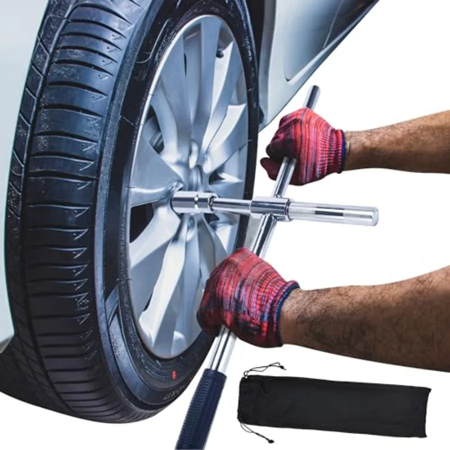 

23 inch 4 Way Lug Wrench Universal Telescopic Tire Removal Tool for Car and Truck Portable Heavy Duty Tire Changing Tool for 19