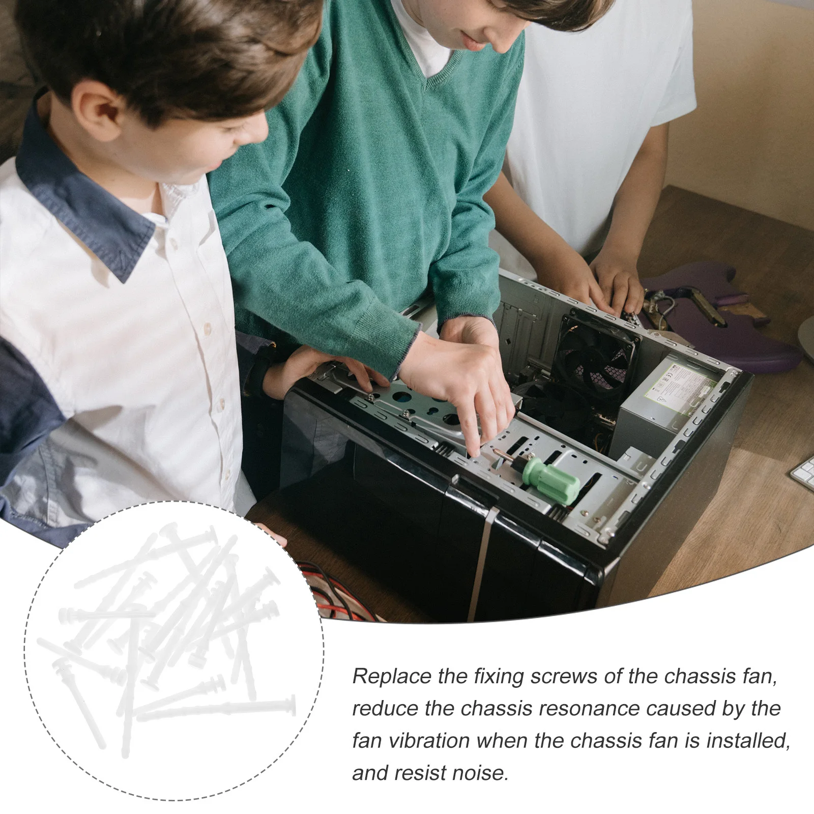 20Pcs 진동 감소 팬 장착 나사 Pc 액세서리 긴 서비스 수명 컴퓨터 케이스 용 부드러운 유연한 Pc 팬 나사 리벳