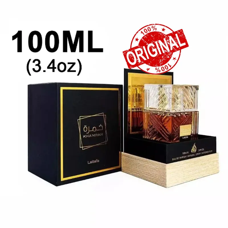 Perfumes Lattafa Khamrah de 100ml, fragancia neutra árabe de Oriente Medio de alta gama, perfume de Colonia de larga duración para hombres