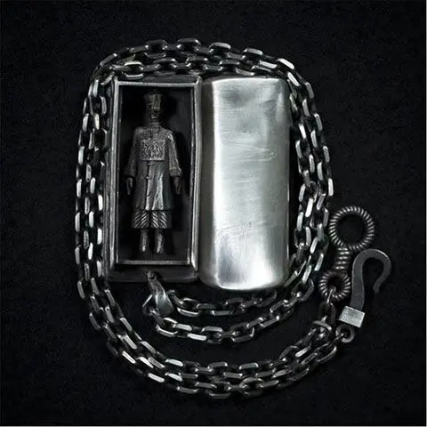 Ethnic Style Chinese Evil Terror Coffin Ancient Corpse Pendant Necklace Opening Lid Jewelry Pendant Necklace Fashion Accessories