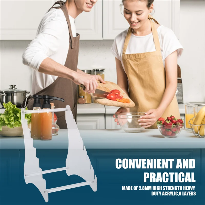 AT53 حامل عرض سكاكين أكريليك شديد التحمل، حامل سكاكين الجيب، رف سكاكين النجاة للصيد، قطعة واحدة (ثمانية طبقات) #5