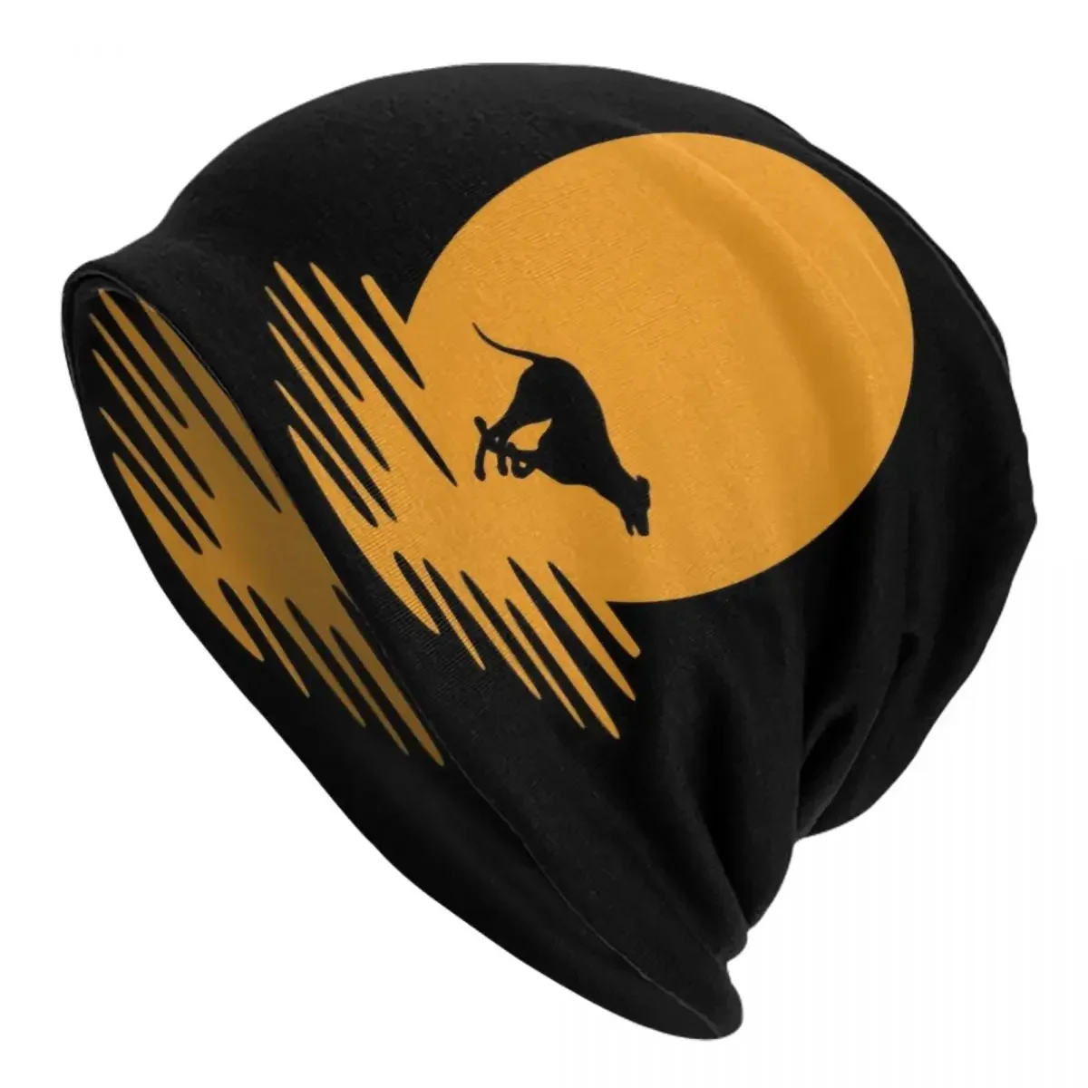 Sunset Greyhound Dog Beanie Cap Unisex Winter Bonnet Knitting Hats Hip Hop Outdoor Ski Whippet Sighthound Skullies Beanies Hats