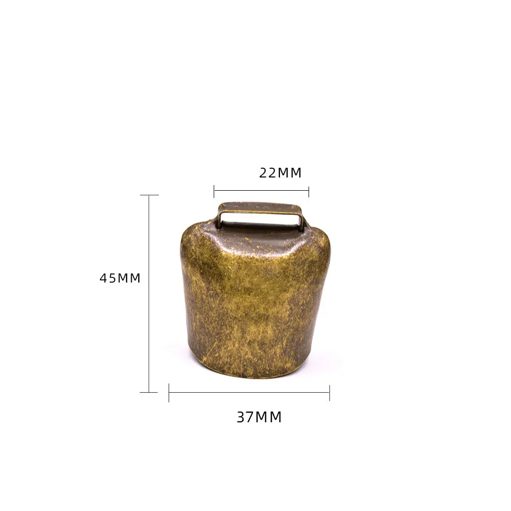 

2 pcs Thickened Iron Animal Hanging Bell Farming Accessories Durable Portable Sheep Horse Cow Anti-Loss Bell Decor Bronze Middle