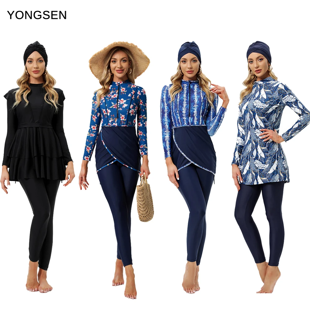 YONGSEN Sport Burkini 2024 - UV50+ Muslim Swimwear, Long Sleeve Rash Guard Swimsuit