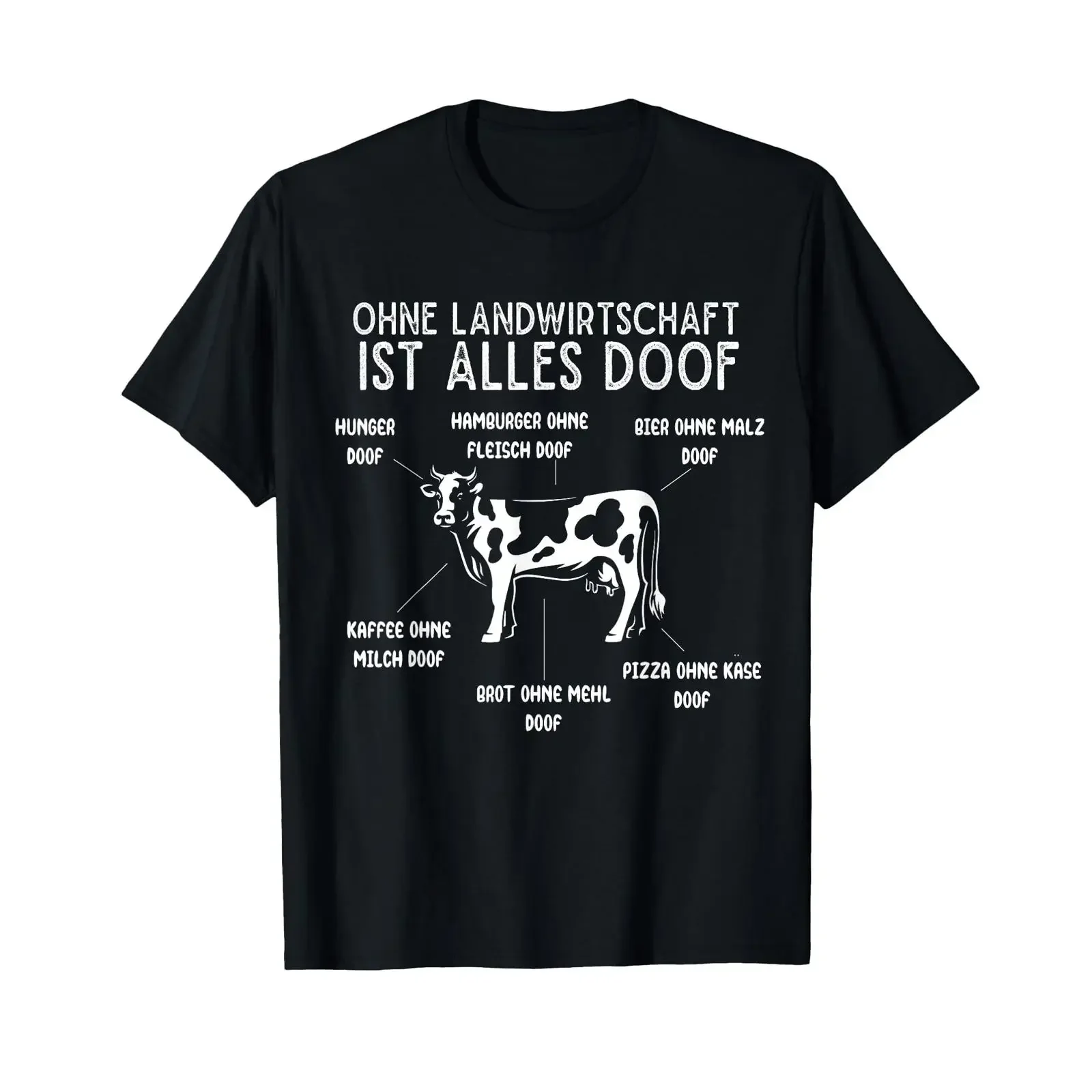 Farmer livestock farming Without agriculture everything is rubbish T shirt vintage Washed homme Stylish Breathable Slightly