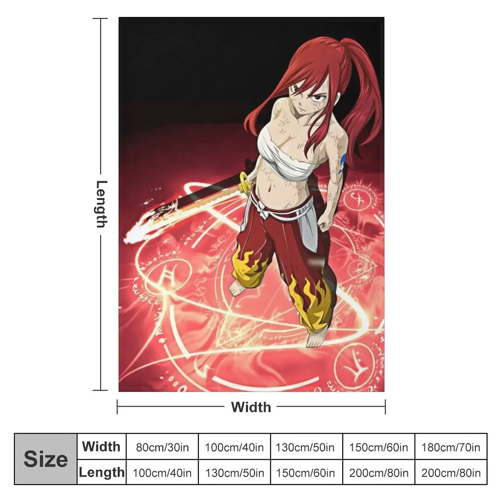 Erza Scarlet Throw Blanket Hair Plush Hairys for winter Blankets