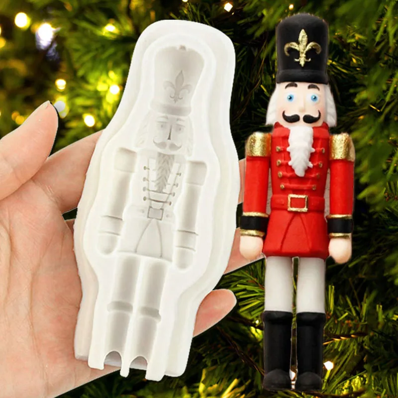 

Christmas Nutcracker Soldier Silicone Mould Fondant Cake Biscuits Mold For Xmas Party Baking Cake Decor New Year Cupcake Topper