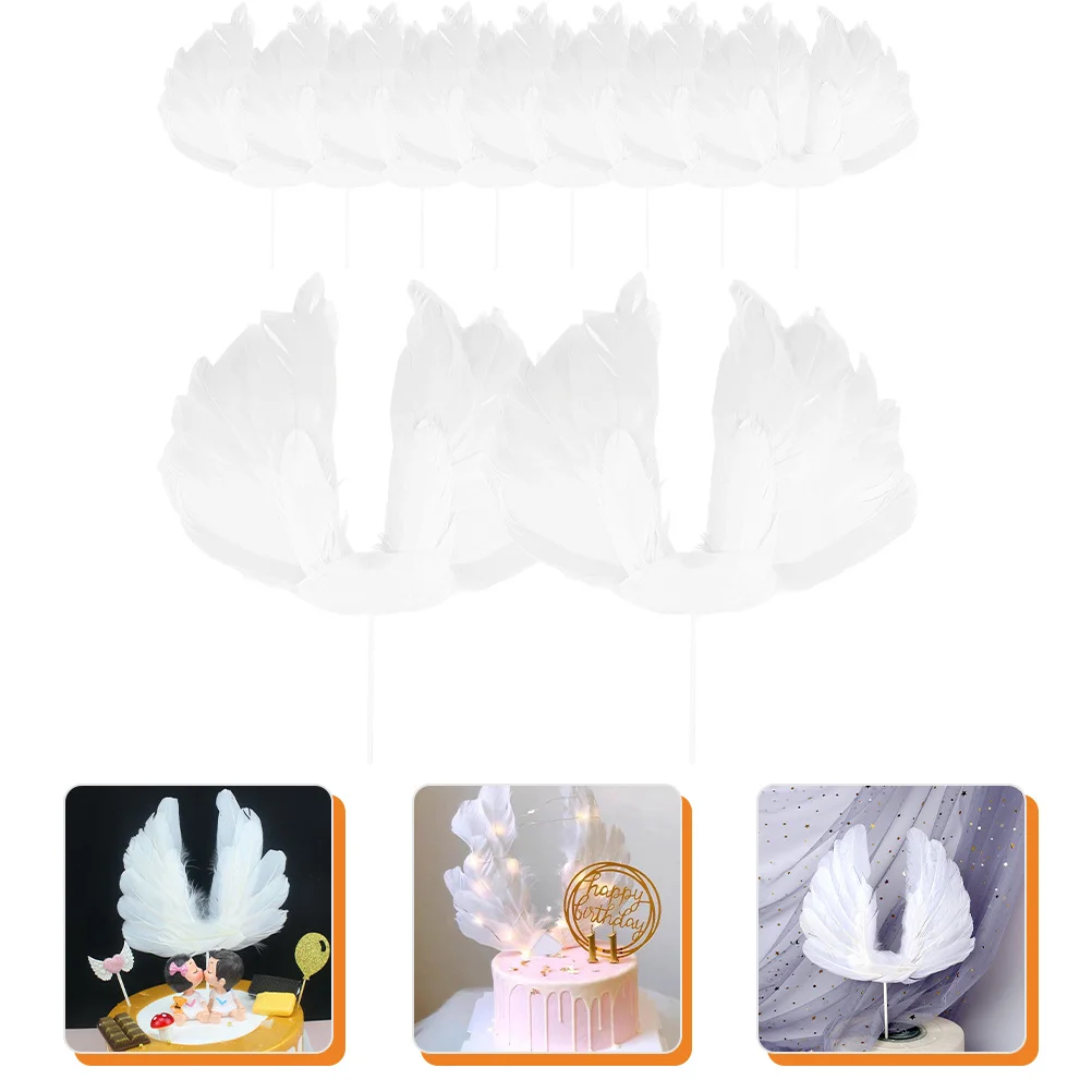 

10pcs Wing Decor Angel Wing For Birthday Party Cake Decoration Wedding Party Dessert Toppers Cake Ornaments