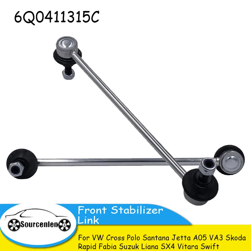 

2 шт. передние стойки стабилизатора для VW Cross Polo, Santana, Jetta A05, VA3, Skoda Rapid, Fabia, Suzuki Liana, SX4, Vitara, Swift 6Q0411315C