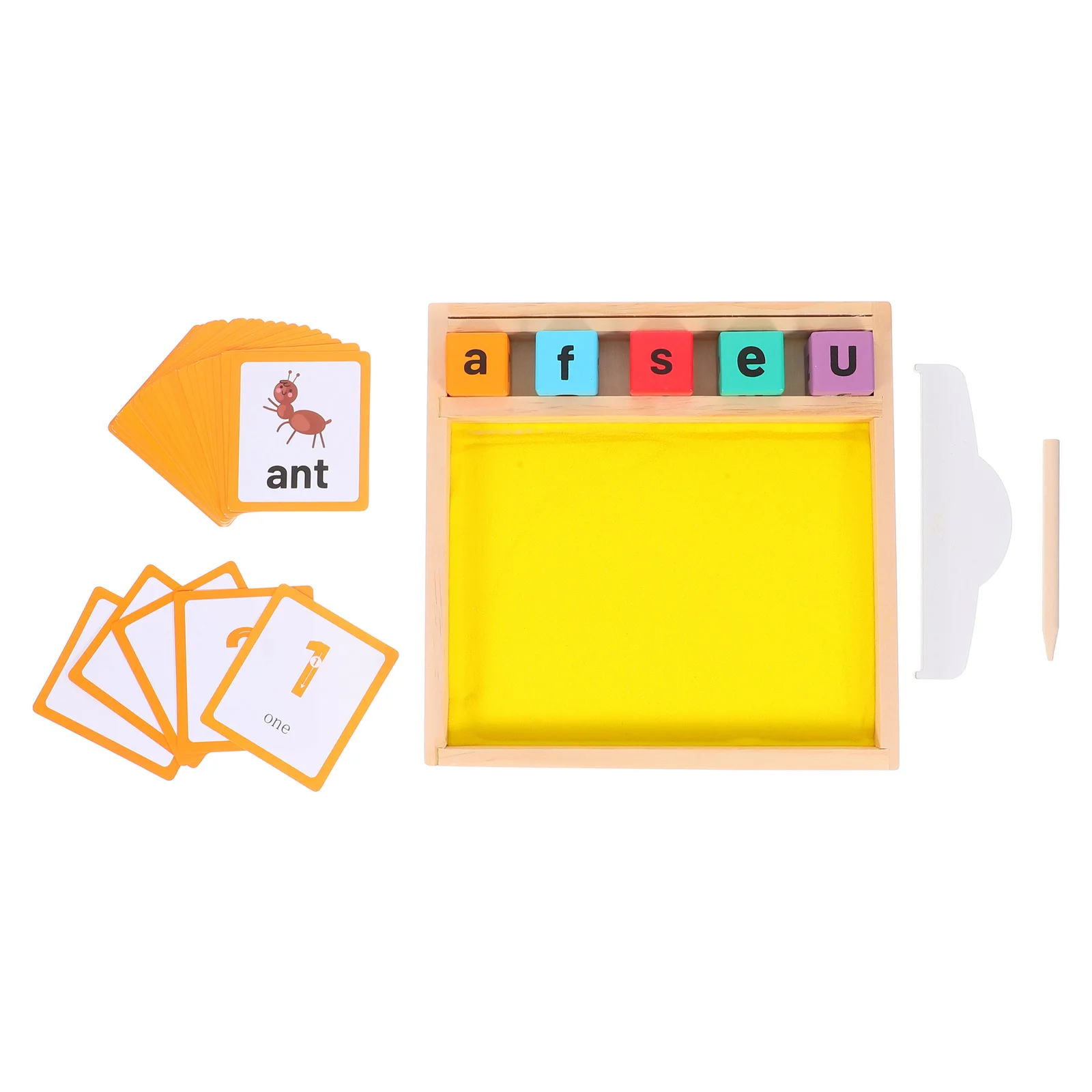 

1Set Montessori Wooden Sand Tray Early Education Alphabet Learning Board Kids Sensory Writing Tray for Home Preschool Classroom