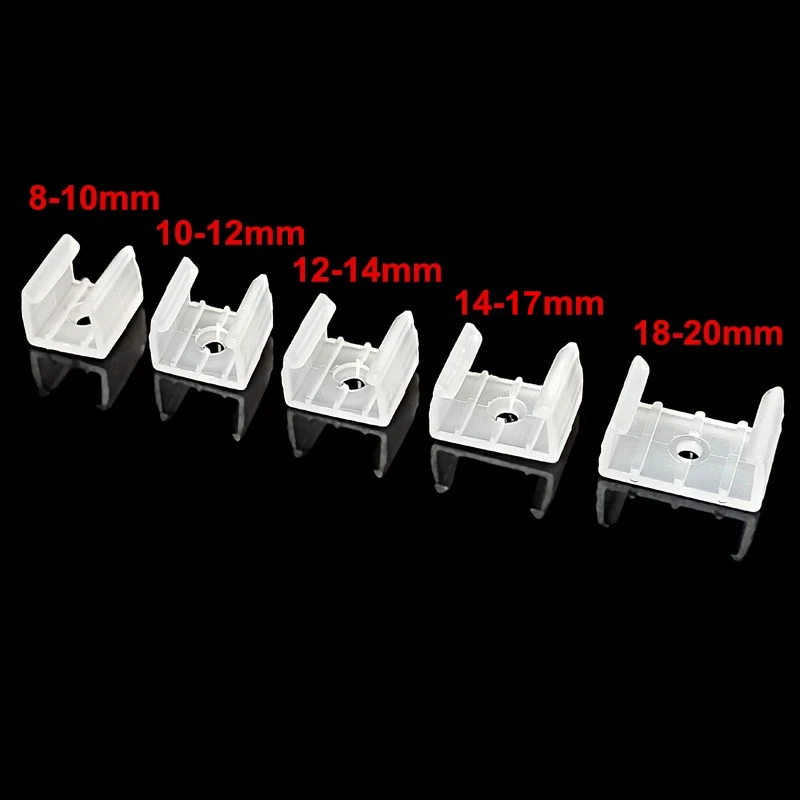 30pcs Flexible Led Strip Lights Fixed Clip, With Screws, for 8-20mm Plastic Buckles Neon Tube Soft Lamp Holder Base