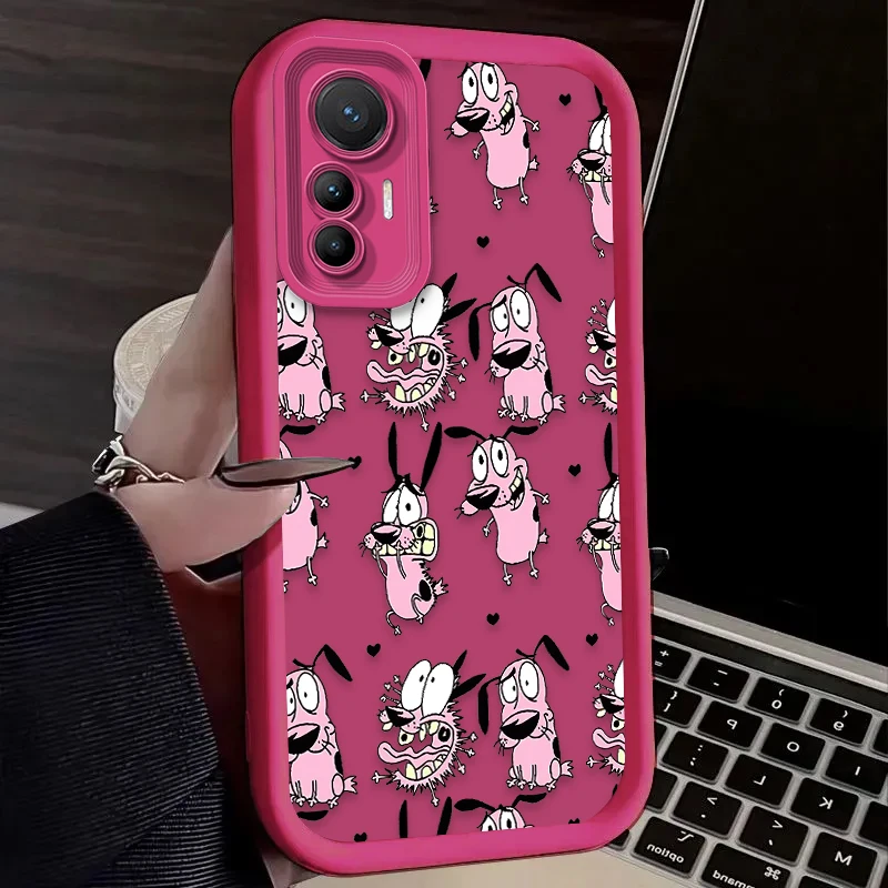 Courages Cowardly Dog Case for Xiaomi 12T 13T 14T 11T 13 12 11 Lite 5G NE POCO X6 X5 F6 F5 F3 X4 GT X3 NFC M5S M6 Pro 4G Funda