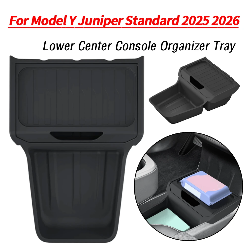 

Lower Center Console Organizer Tray for Tesla Model Y Juniper Standard 2025 2026 Center Console Lower Storage Box Car Accessorie