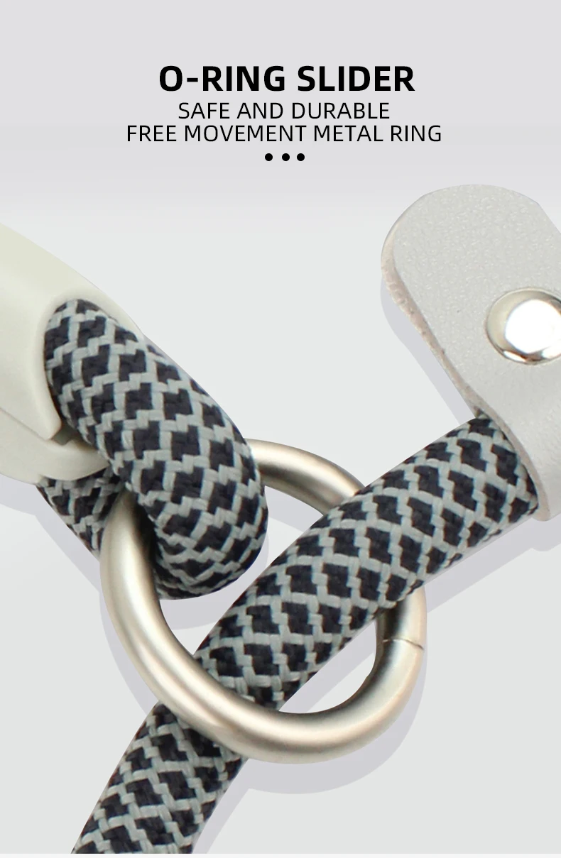Haustier-Hunde-Boutique-Leinen für kleine, mittelgroße und große Hunde, einfaches graues Mesh-Muster, Nylonseil, geeignetes Hundehalsband und Geschirr – Detail 4