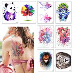 Gloryyears Tijdelijke Tattoo Aquarel Dier Bloem Volwassen Meerdere Valse Tattoo Stickers