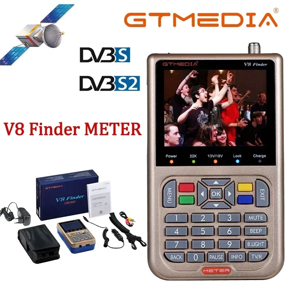 GTMedia V8 Finder Meter Satfinder Digital Satellite Finder DVB S/S2/S2X HD 1080P Receptor TV Signal Receiver Sat Decoder