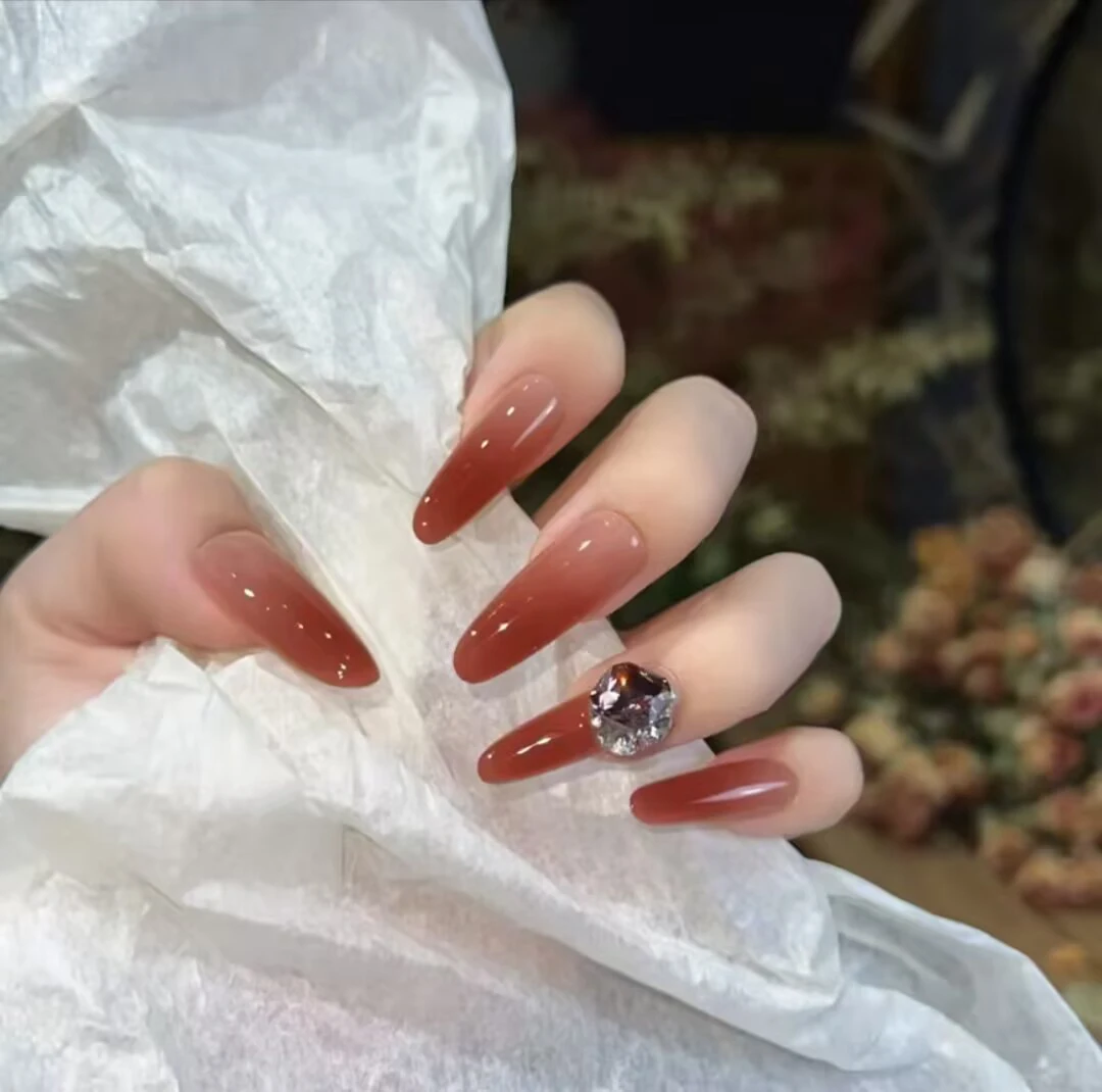 10pcs Black French Almond Handmade Press on Nails Cat Eye Fake Nails Star Rhinestone False Nail Artificial Nail Накладные Ногти