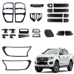 HeadLight Covers  Side Vent Guard Trim Tail Lights Cover For Ford Ranger 2015-2022 Wildtrak XLT XLS XL  Door Handle Insert Bowl