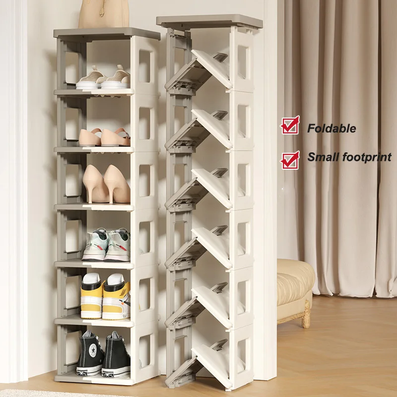 Simple Shoe Organizer Shoe Rack Multi Layer Dustproof Household Doorstep Shoe Cabinet Storage Wall Corner Stackable Shelf