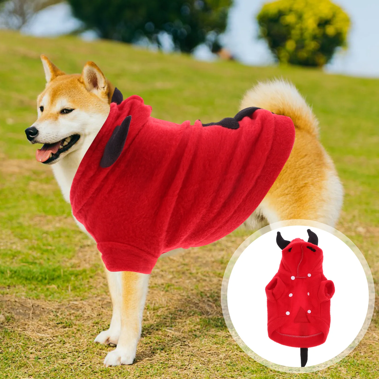 

Halloween Stereoscopic Devil Clothes For Puppy Party Pet Warm Costume Three-Dimensional Devil Outfit For Dog Outdoor Walking