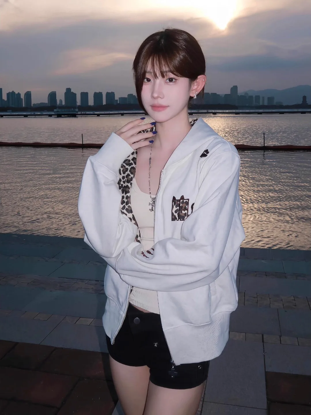 

Мужская осенняя модная толстовка-кардиган American Sle Cleanfit Devili с леопардовым принтом, в стиле High Street, верхняя одежда