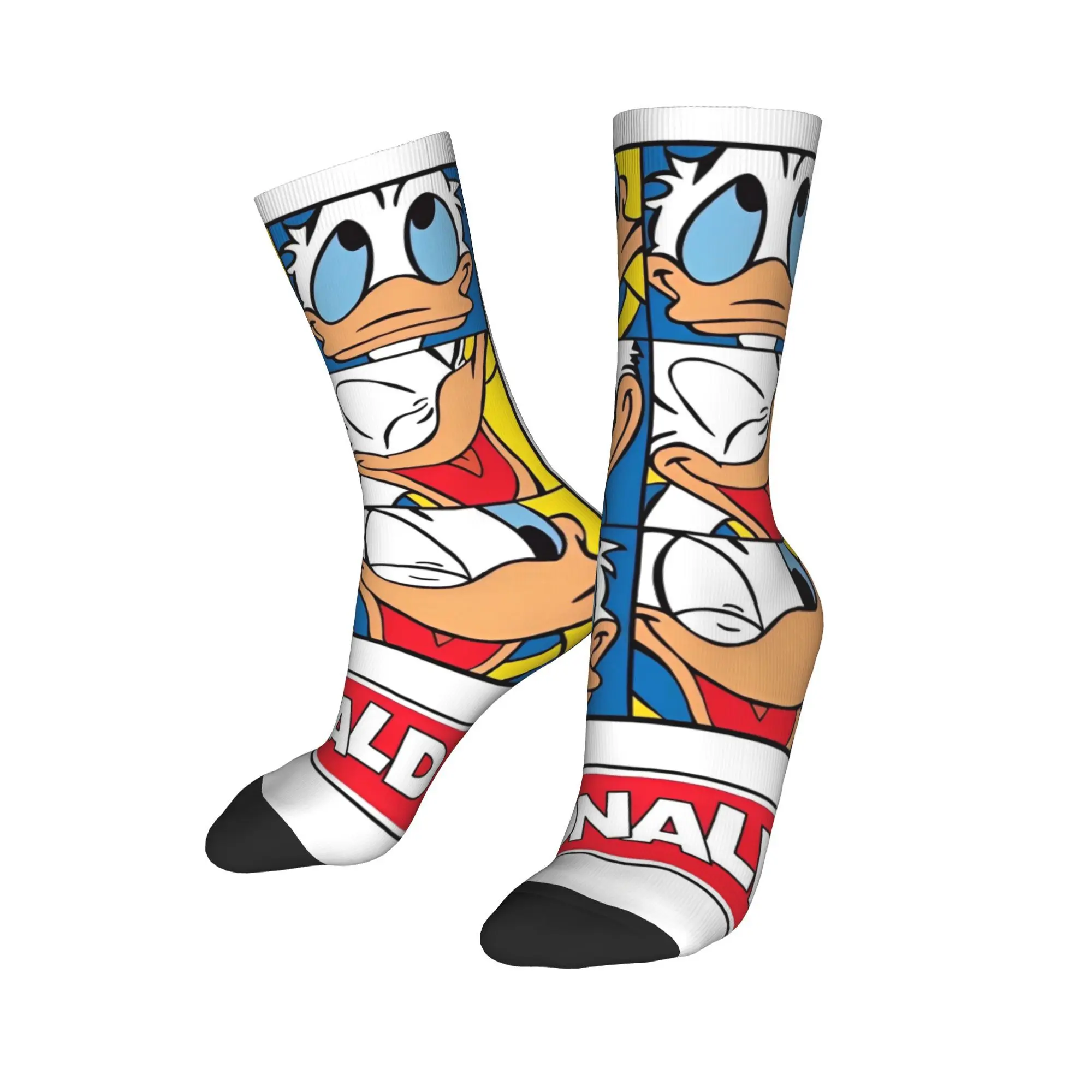 Cartoon Anime Figures Donald Duck Socks Men Women Polyester Fashion  Socks Harajuku Spring Summer Autumn Winter Middle Tube Sock