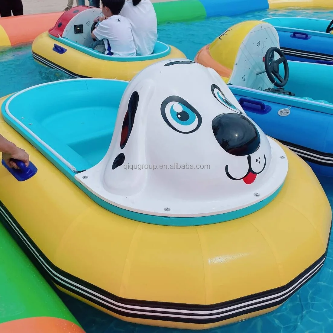 

Factory For Sale Motorized Adult And Kid Electric Duck Shape Swimming Pool Inflatable Water Bumper Boat