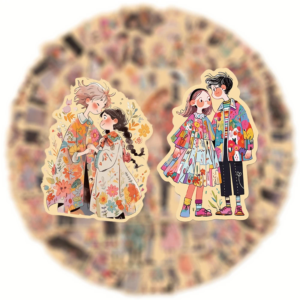 

10/30/50pcs Cute Cartoon Romantic Love Couple Stickers Creative Graffiti Decals Decoration Notebook Luggage Phone Sticker Decor