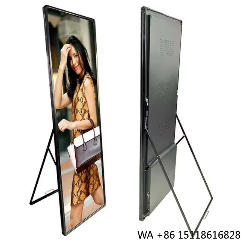 Best Effect Indoor Led Poster Outdoor Stand Led Display Screen P1.86 mm Advertising Led Poster for Retail Store