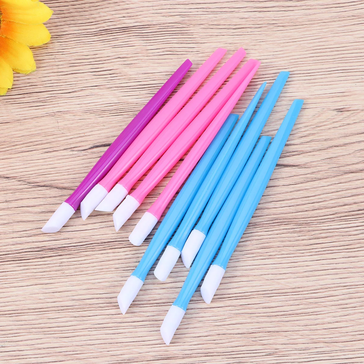 10Pcs Push Flat Nail Cuticle Pusher Acrylic Handle Dual Tipped Dead Skin Remover Nail Art Manicure Tool Cuticle Pushers