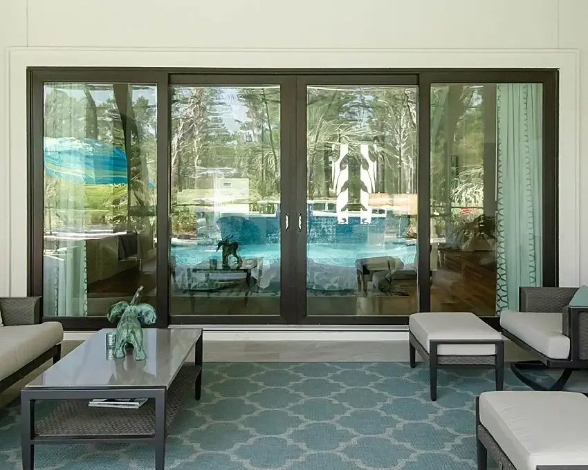 

Large Sliding Glass Doors for Patio Aluminum Frame Double Glazed Partition Door Thermal Insulation Double Glass Sliding Doors