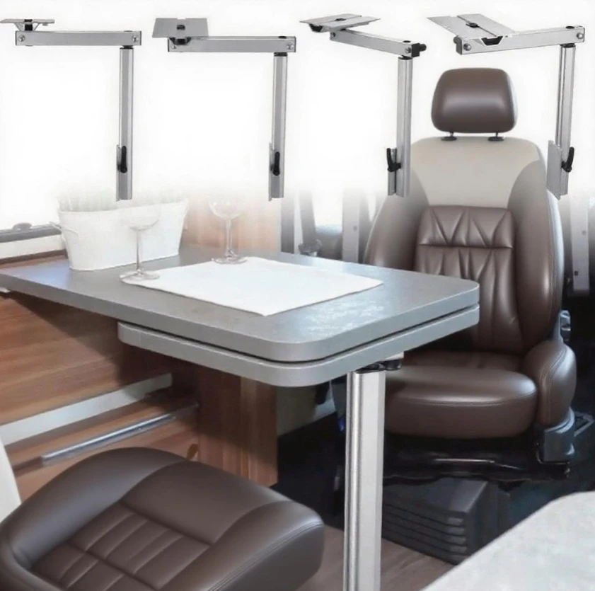 

50/100KG Movable Table Leg 360° Rotation Adjustment Height Aluminum Alloy Then Disassembly Suitable for Camping RV Furniture Leg