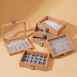 Jewelry box with covered beads, ring, necklace, storage box, earrings, earrings, bracelets, jewelry box