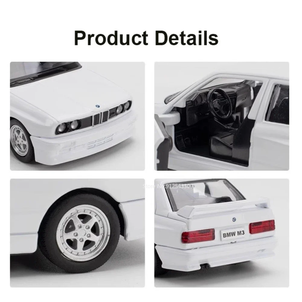 1/36 bmw m3 1987 liga brinquedos modelo de carro metal diecasts veículos de brinquedo autêntico requintado interior puxar para trás 2 portas abertas crianças presente