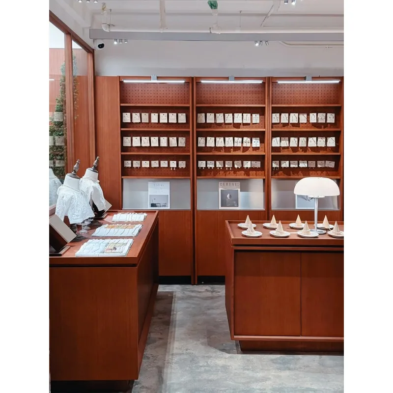 Jewelry Store Nakajima Station Display Cabinet Earrings Wall-mounted Cabinet Necklace Display Cabinet Lattice Rack Jewelry Cabin