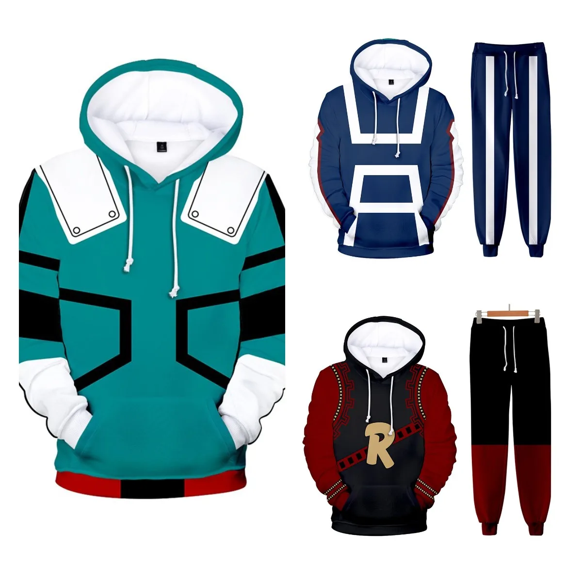 Anime My Hero Academy Midoriya Izuku All Mighty Bakugou Katsuki Cosplay Clothing Adult Children Long Sleeve Coat Pants Set