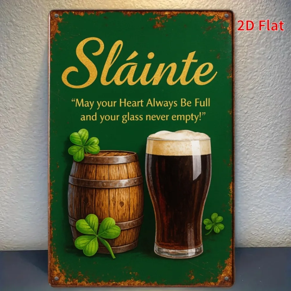 CIFBUY Rustic Irish Slainte Pub Metal Sign Waterproof Durable Aluminum Wall Art for Bar Garage Home Living Room Outdoor Decor