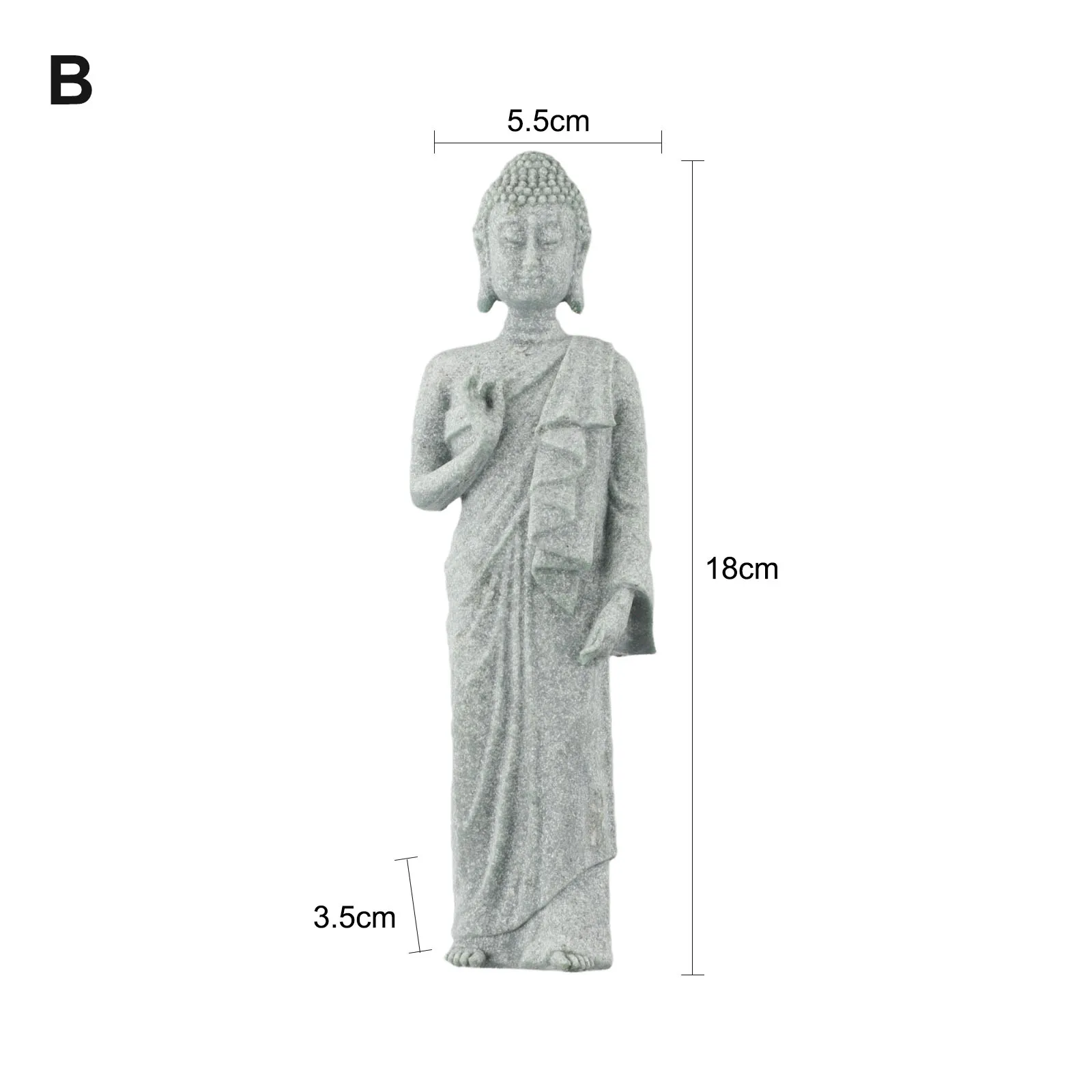 Ornaments Buddha 3.5x5.5x18cm Garden Sandstone Resin Standing Statue Sturdy High Quality Material Practical Use