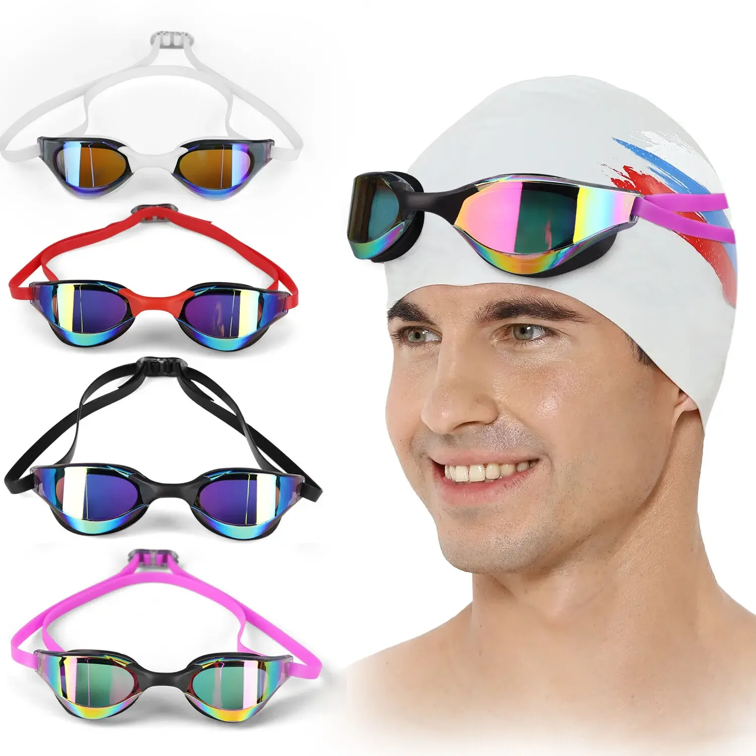 Wholesale best racing professional myopia adult swimming goggles anti-fog eye protection for swimming