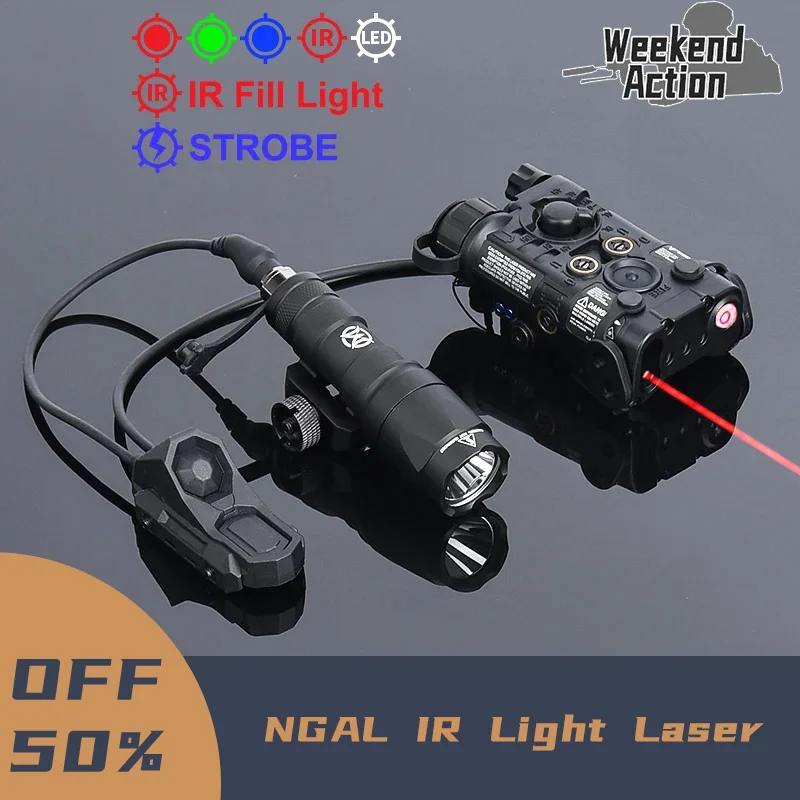 WADSN NGAL Airsoft Red Dot Laser Sight IR Illuminator M600 M600C Flashligh Dual Funciont Pressure Switch Tactical Weapon Light