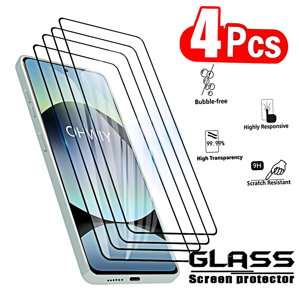 4Pcs Tempered Glass for Redmi Note 14 4G 5G Screen Protectors Protective SBG for Xiaomi Redmi Note 13 12 11 10 Pro Front Film