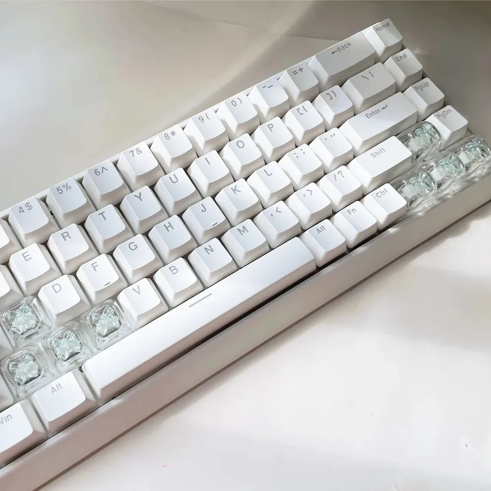 Light-transmitting Bow Themed Keycap Resin MOA Profile Custom Original Handmade Cute Keycaps for Mechanical Keyboard Accessories