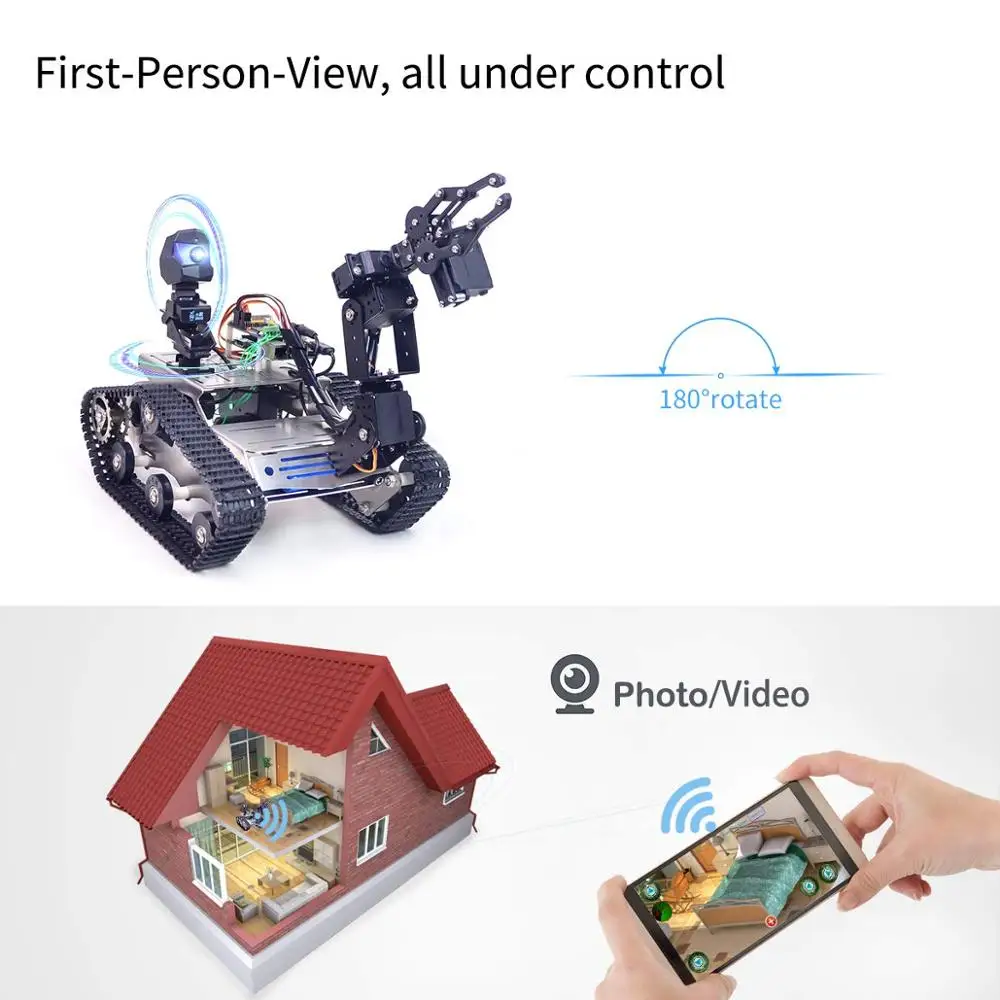 2026 Hot SellingSmart Car Kit for Raspberry Pi, WiFi/Bluetooth Control, Path Planning, Programmable Kit