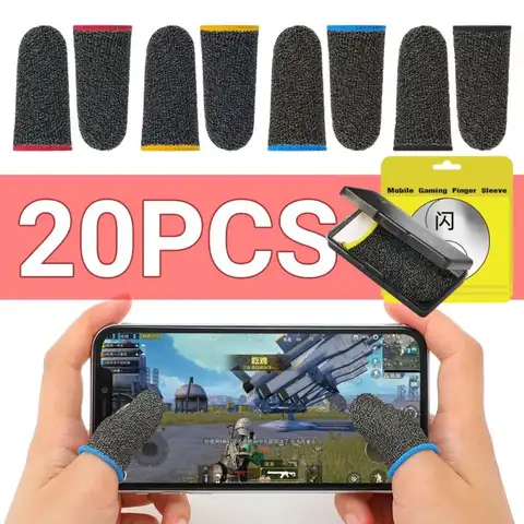 20 ชิ้นเกมมือถือถุงมือปลายนิ้ว Sweatproof Anti-SLIP Touch Screen แขน Breathable GAMING ปลายนิ้วสําหรับ Gamer