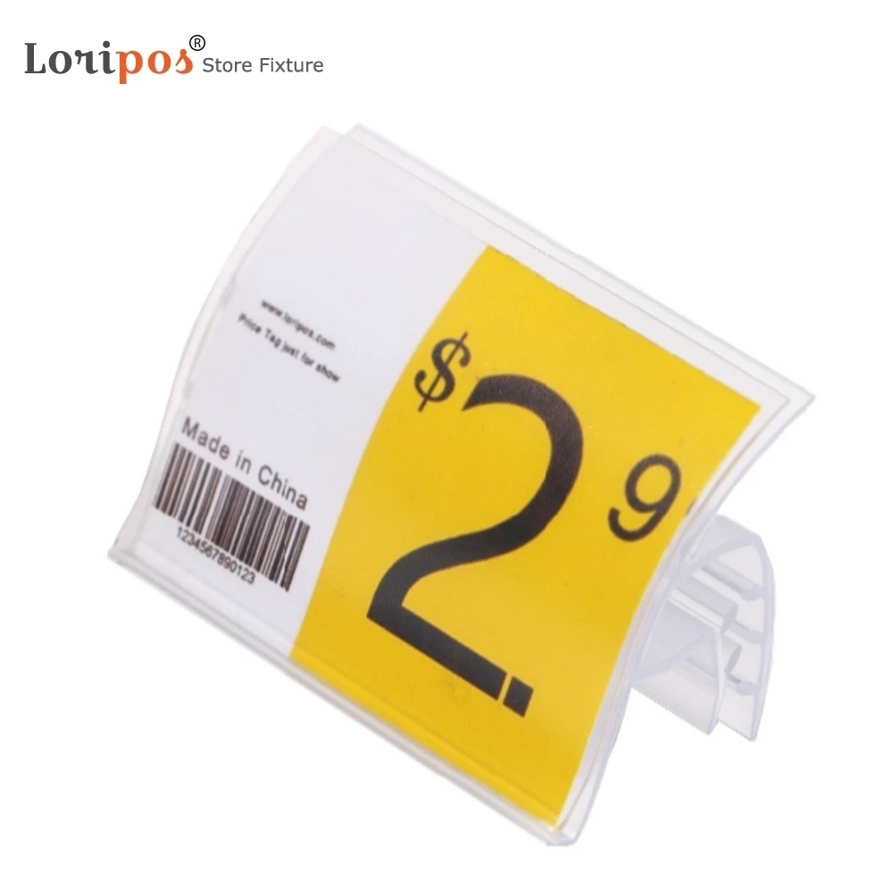 5.3cmx4.2cm Wire Shelf Label Holder Pantry Retail Shopping Mall Store Supermarket UPC Price Card Ticket Display Snap