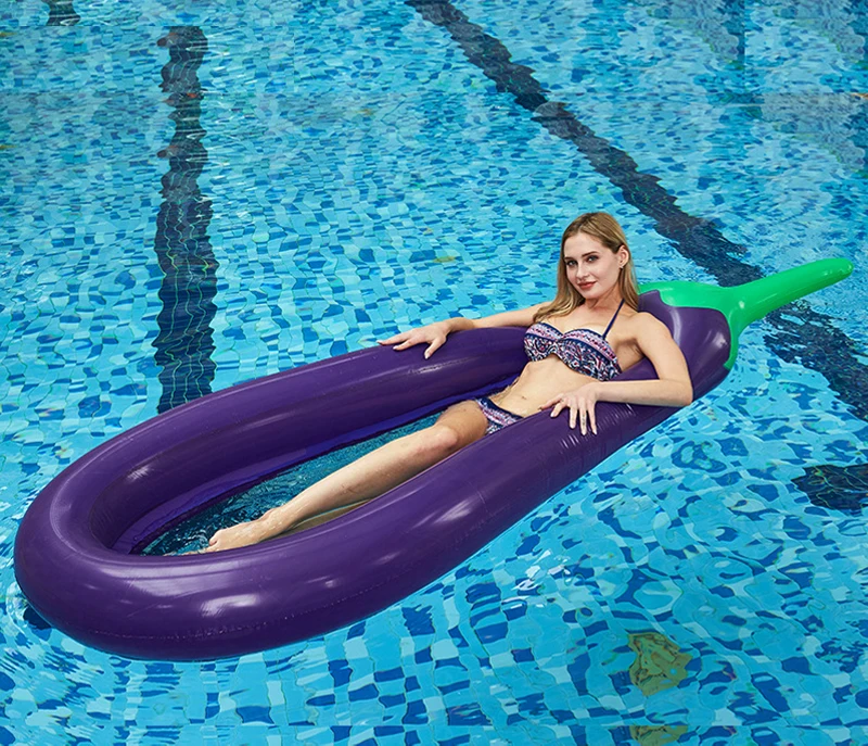 

Giant Inflatable Eggplant Pool Float Swimming Pool Float Chair Bed Sea Mattress Swimming Party Toy For Childen Adults Water Toys