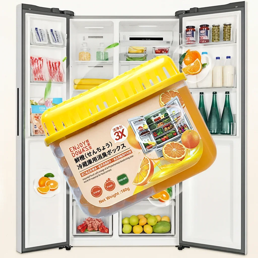 Ambientador Frigorífico 160g | Extracto natural de cítricos | Elimina olores y conserva la frescura | Ideal para uso en la cocina