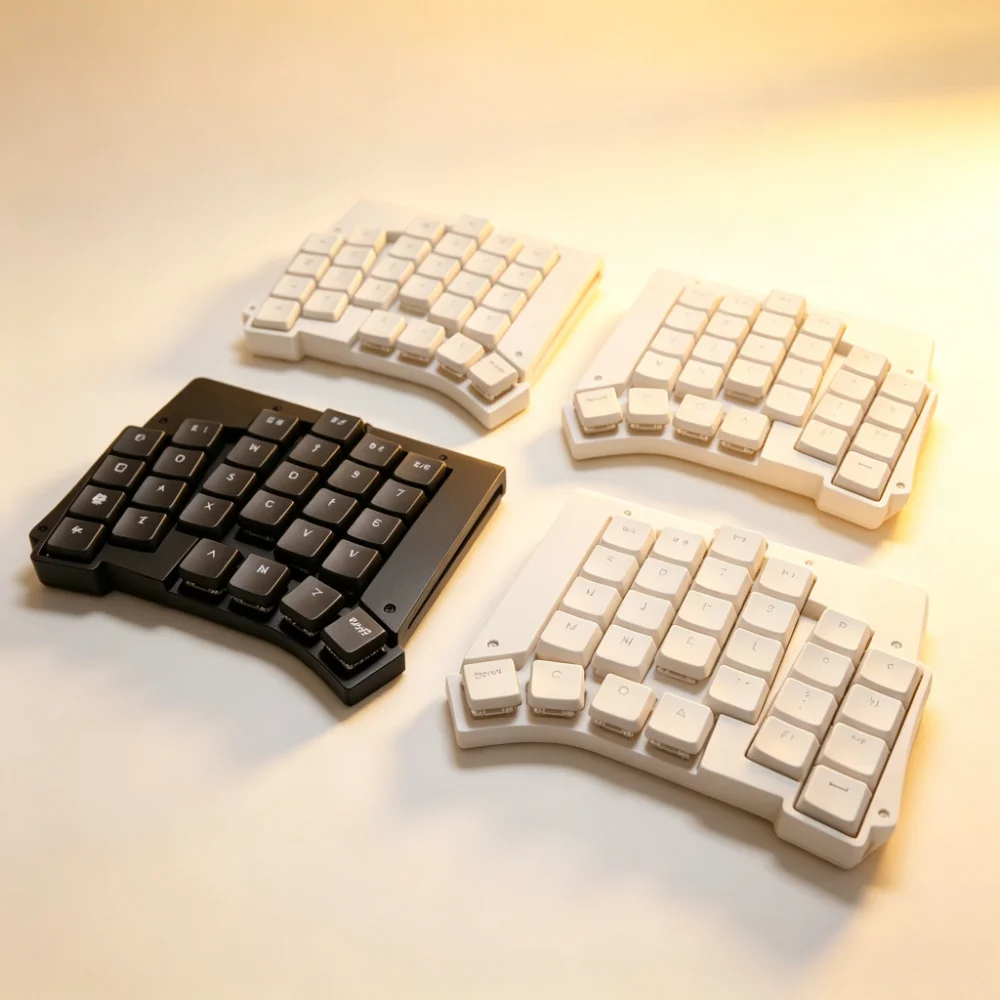 Low Profile Totem-maxWireless Split Keyboard Custom Resin Case Hot Pluggable Bluetooth USB Zmk Keyboard Ergonomics VIAL